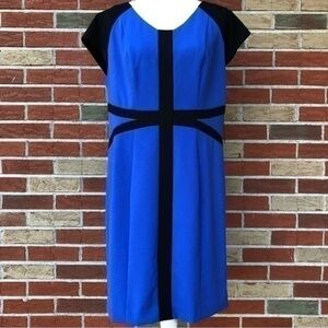 Marc New York Andrew Marc NWT Short Sleeve Blue Black Color Block Dress
